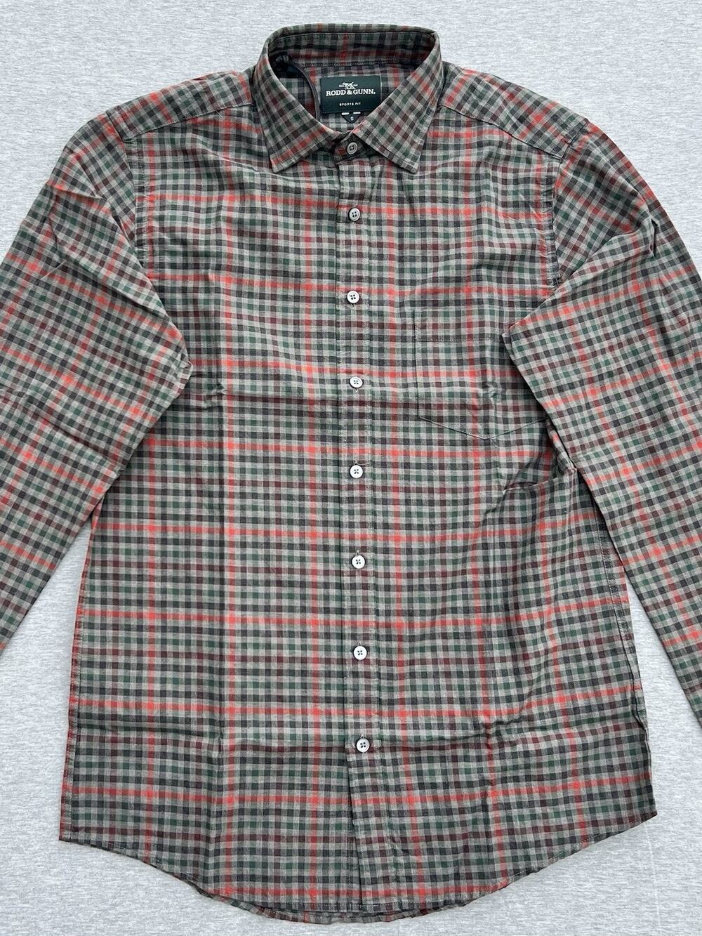 RODD & GUNN Hillside Long Sleeve Sports Fit Shirt Graphite Men's Size Small NWT
